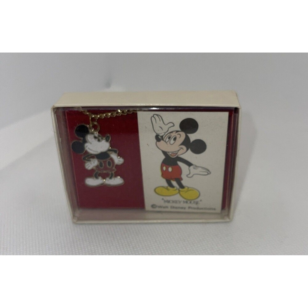 Vintage Disney Mickey Mouse Gold-Toned "Walt Disney Productions" Necklace HTF